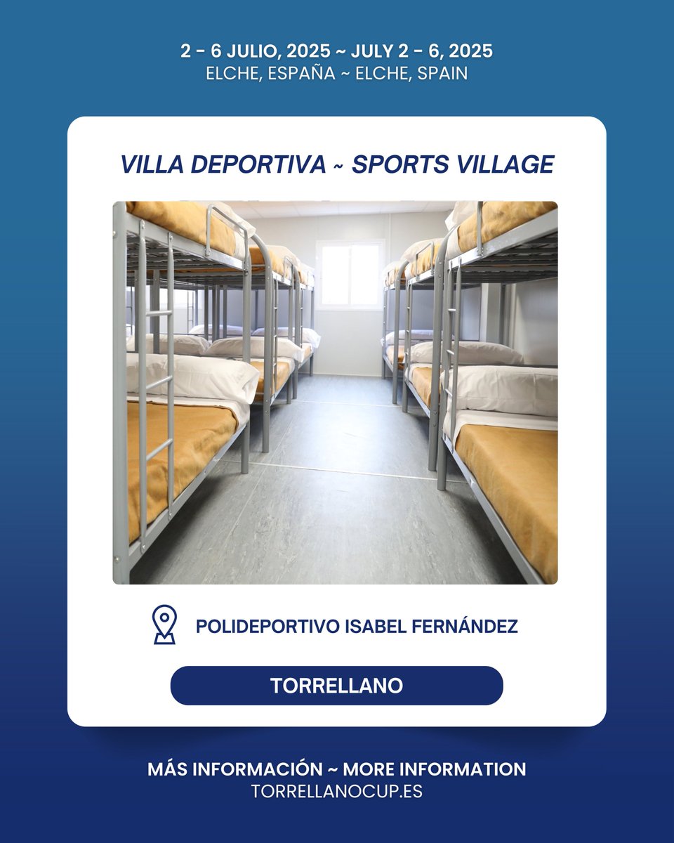 🆕 ¡En Torrellano Cup tenemos una gran novedad en los alojamientos!

📍 Os presentamos el complejo modular situado en pleno corazón de la villa deportiva, a tan solo unos pasos de las pistas de juego y las piscinas municipales.

🆕 Big news about accommodation at Torrellano Cup!