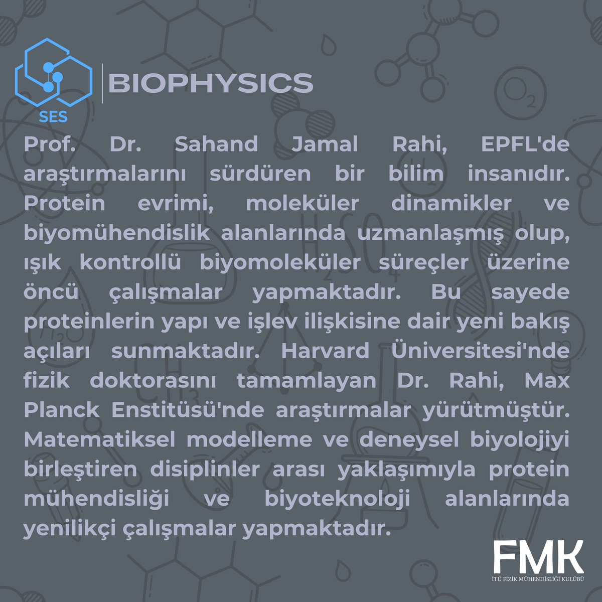 As the ITU Physics Engineering Club we are thrilled to announce the first speaker of the Science and Engineering Summit (SES)! 🎉 Our first speaker will be Prof. Dr. Sahand Jamal Rahi from École Polytechnique Fédérale de Lausanne (EPFL)! 🔬✨