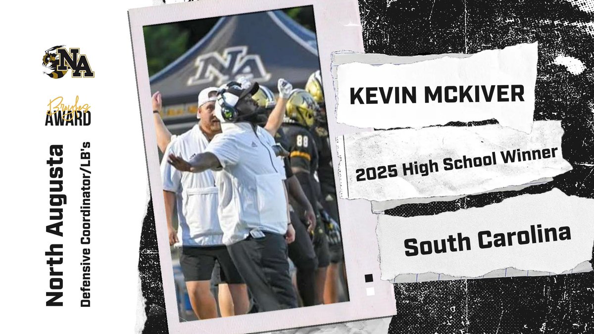 The Broyles Award (@broylesaward) on Twitter photo 🎉 Congrats to <a href="/coachmacgata/">CoachMac</a>, Defense Coordinator at North Augusta, for winning the 2025 South Carolina High School Broyles Award! 🏆 Your dedication and hard work have truly paid off. #BroylesAward <a href="/NAHSJacketFB/">NA Football</a> <a href="/FieldTurf/">FieldTurf</a> <a href="/NorthAugustaHS/">North Augusta HS</a> <a href="/SCFCA1/">SCFCA</a> 🎉 Congrats to <a href="/coachmacgata/">CoachMac</a>, Defense Coordinator at North Augusta, for winning the 2025 South Carolina High School Broyles Award! 🏆 Your dedication and hard work have truly paid off. #BroylesAward <a href="/NAHSJacketFB/">NA Football</a> <a href="/FieldTurf/">FieldTurf</a> <a href="/NorthAugustaHS/">North Augusta HS</a> <a href="/SCFCA1/">SCFCA</a>