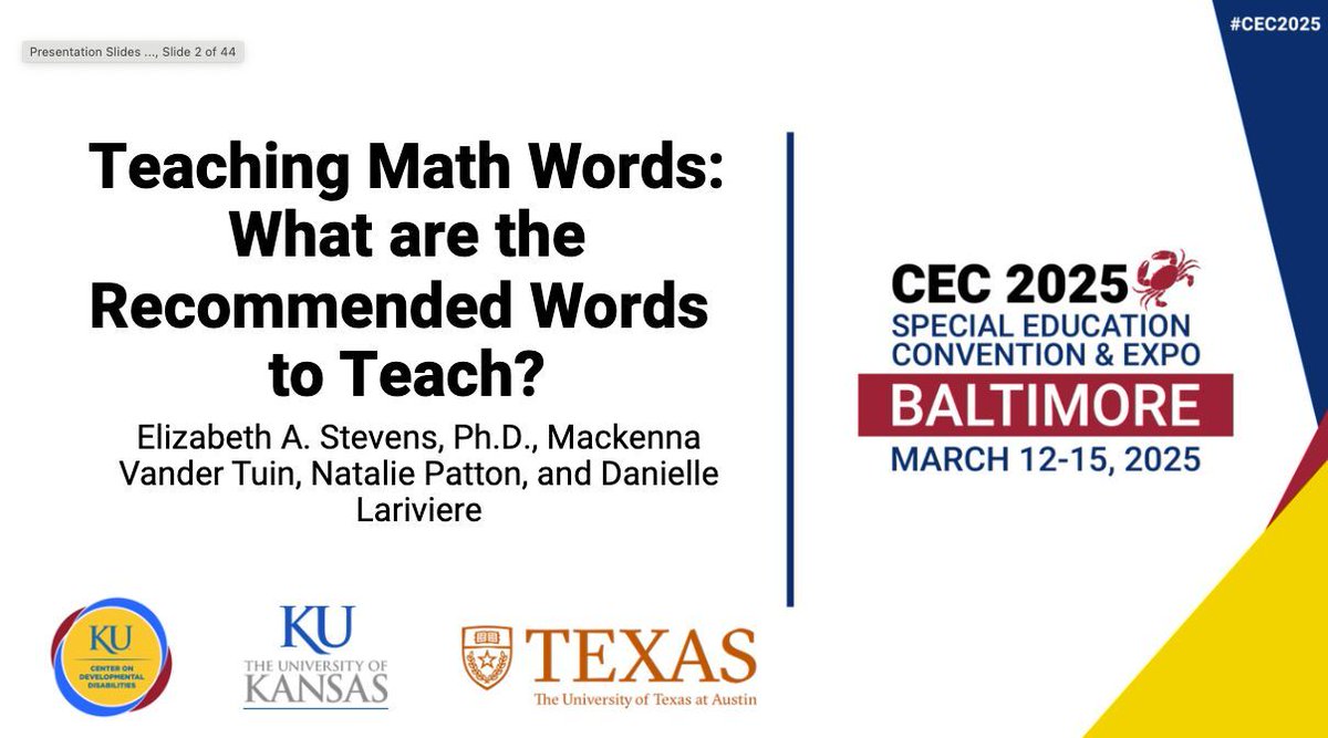 Elizabeth Stevens (@lizstevensphd) on Twitter photo Headed to #CEC2025? Join us Thursday at 1pm in Rm 329 to learn about teaching important #mathwords <a href="/DanielleLariv/">Danielle Lariviere</a> <a href="/mackennallama/">Mackenna Vander Tuin</a> <a href="/nataliepatton85/">Natalie Patton</a> We're sure to have lots of fun π€© and promise to share helpful resources you can use immediately! <a href="/IESResearch/">IES Research</a> <a href="/KUSOEHS/">KU School of Education & Human Sciences</a> <a href="/KUSpecialEd/">KU Special Education</a> Headed to #CEC2025? Join us Thursday at 1pm in Rm 329 to learn about teaching important #mathwords <a href="/DanielleLariv/">Danielle Lariviere</a> <a href="/mackennallama/">Mackenna Vander Tuin</a> <a href="/nataliepatton85/">Natalie Patton</a> We're sure to have lots of fun π€© and promise to share helpful resources you can use immediately! <a href="/IESResearch/">IES Research</a> <a href="/KUSOEHS/">KU School of Education & Human Sciences</a> <a href="/KUSpecialEd/">KU Special Education</a>