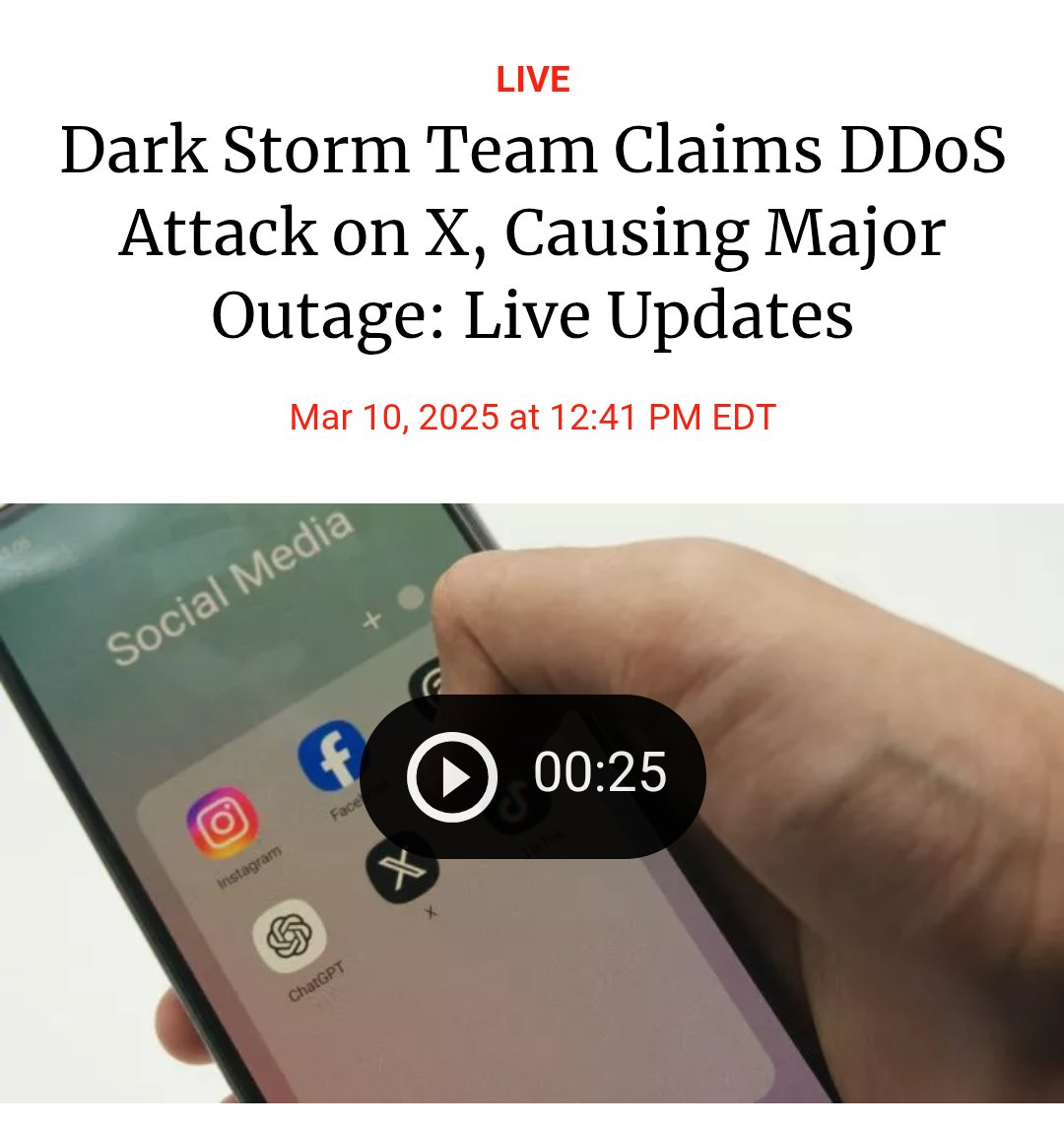 newsweek.com/x-twitter-outa…

🔴هجوم منفذ من فريق dark storm  حيث تم استهداف خوادم منصة x عن طريق هجوم حجب الخدمة  Ddos حيث تم اختراق والتحكم بحسابات مشاهير على المنصة واغلاق حسابات هامه وتسريب معلومات ومحادثات سرية

#ElonMusk #السعودية