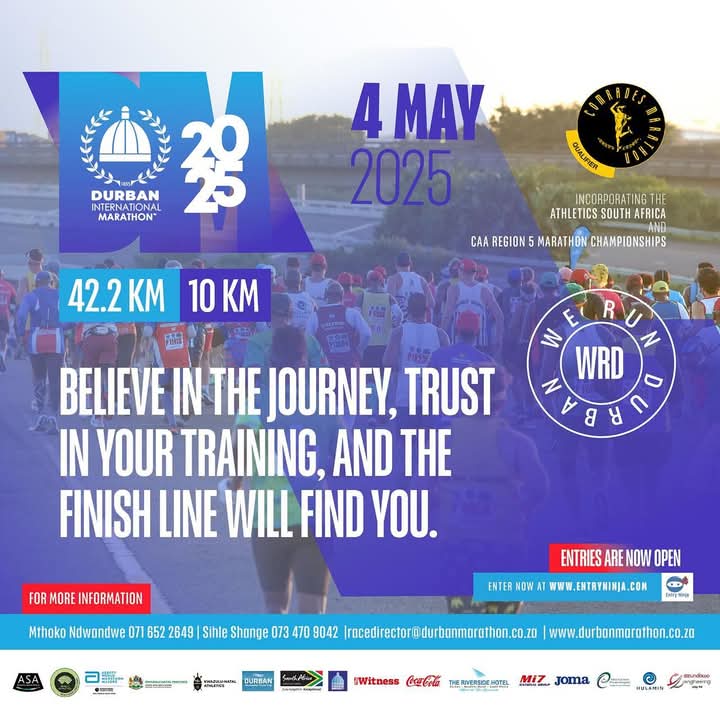 Luv2404's tweet photo. Speed has its rewards! 🔥
Think you have what it takes? The clock is ticking, challenge is ON! May 4, 2025
Enter now via Webtickets, EntryNinja, or any Pick n Pay store!
#DurbanMarathon2025 #TimeIsMoney #RunFastWinBig #ChaseYourBest #EliteRunner #42KChallenge #werundurban https://t.co/BjdWC1p7Q5