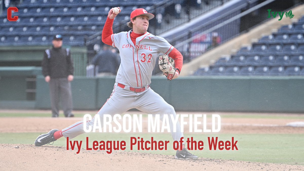Cornell Big Red (@cornellsports) on Twitter photo Junior right-handed pitcher Carson Mayfield of <a href="/CornellBaseball/">Cornell Baseball</a> has been named the <a href="/IvyLeague/">Ivy League</a>'s Pitcher of the Week for the second time in three weeks after a stellar outing against Michigan State last Friday.
๐ฐ: cornellbigred.com/news/2025/3/10โฆ
#YellCornell Junior right-handed pitcher Carson Mayfield of <a href="/CornellBaseball/">Cornell Baseball</a> has been named the <a href="/IvyLeague/">Ivy League</a>'s Pitcher of the Week for the second time in three weeks after a stellar outing against Michigan State last Friday.
๐ฐ: cornellbigred.com/news/2025/3/10โฆ
#YellCornell
