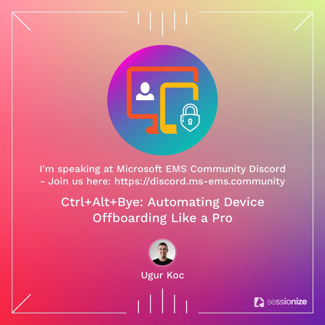 I'll be speaking live tomorrow at 8pm CET about automating device offboarding in Intune, Entra ID, and Autopilot. We'll also explore the Device Offboarding Manager, its future plans, and upcoming MDE support.

Looking forward to seeing you there!

📅 Register here: