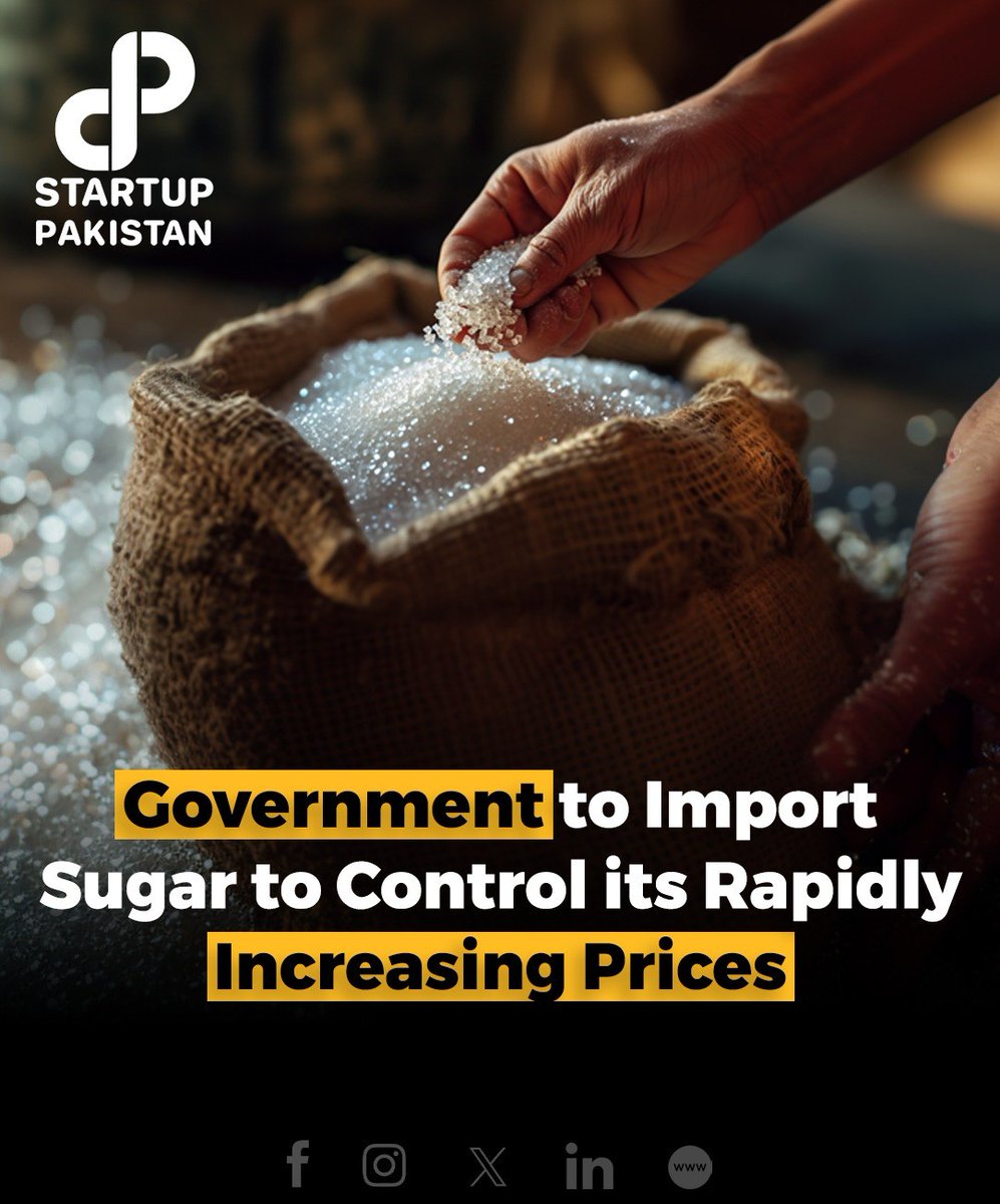 PakStartup's tweet photo. The government has made a significant decision to import sugar to curb the rising sugar prices in the local market.
#GovernmentAction #SugarPriceControl #ImportedSugar #LocalMarketStabilization #Karachi https://t.co/AYS5lNeA5W