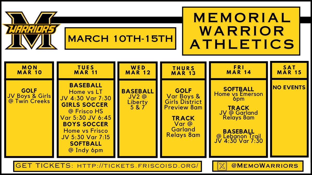 Memorial Athletics (@memowarriors) on Twitter photo  Memorial Athletics (@memowarriors) on Twitter photo