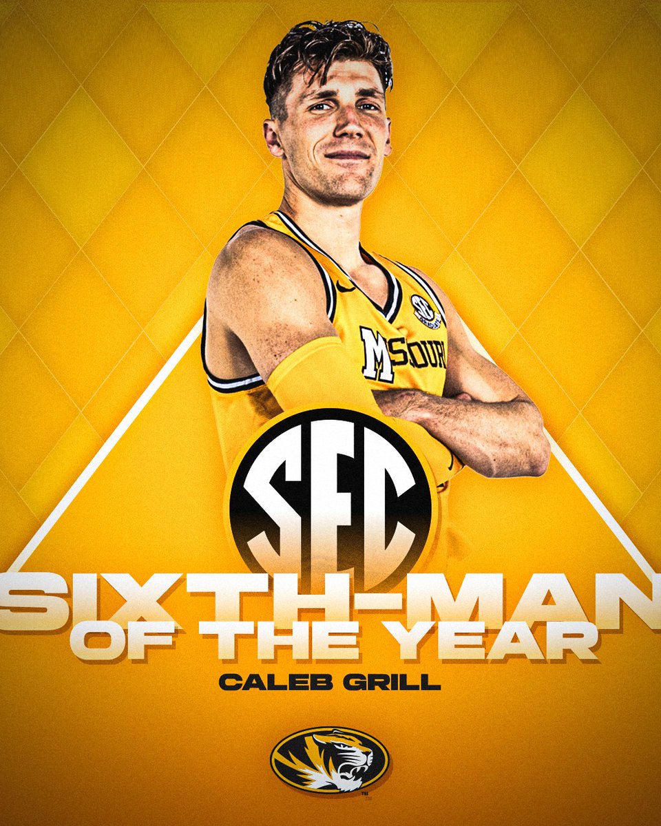 Southeastern Conference (@sec) on Twitter photo 2025 #SECMBB Sixth-Man of the Year
๐ฏ Caleb Grill, <a href="/MizzouHoops/">Mizzou Hoops</a>
๐ secsports.social/mbbawards25 2025 #SECMBB Sixth-Man of the Year
๐ฏ Caleb Grill, <a href="/MizzouHoops/">Mizzou Hoops</a>
๐ secsports.social/mbbawards25