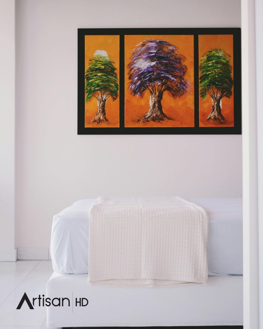 ArtisanHD's tweet photo. The “Rule of 3” is a timeless interior design trick—but when you add custom artwork, you make it entirely your own. Turn a blank wall into a statement:

Bigger is better: no need to stop at three—expand your layout with 6, 9, or even 12 pieces. 
#InteriorDesign #ArtisanHD https://t.co/DKeuvAb6wv