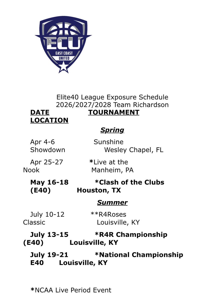 Casey O’Connell (@caseyoconnell33) on Twitter photo Here are our scheduled events for spring/summer. Can’t wait to get out there! <a href="/ECunitedbball/">eastcoastunited</a> <a href="/CoachCoreyECU/">Coach Corey ECU</a> <a href="/EJMurray8/">EJ Murray</a> Here are our scheduled events for spring/summer. Can’t wait to get out there! <a href="/ECunitedbball/">eastcoastunited</a> <a href="/CoachCoreyECU/">Coach Corey ECU</a> <a href="/EJMurray8/">EJ Murray</a>