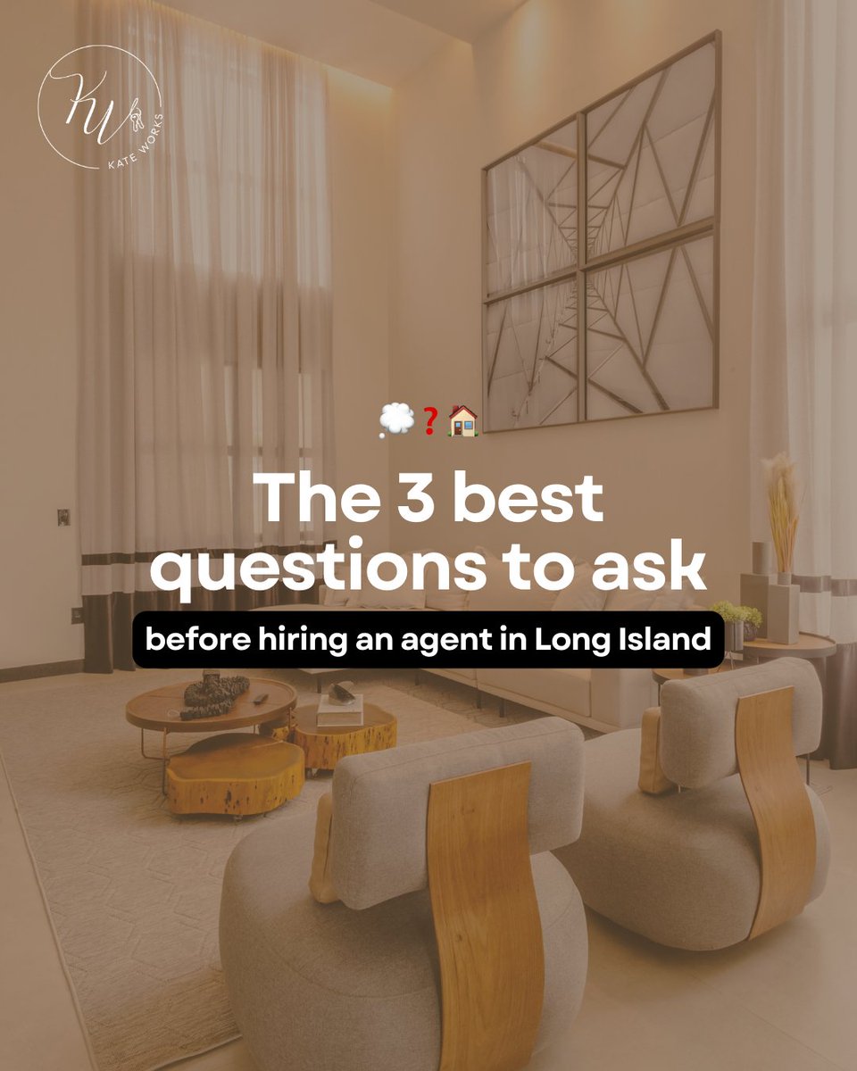 KateWorksForYou's tweet image. Long Island locals—thinking about working with a real estate agent this year?⁠
⁠
Not all real estate agents are the same. ⁠
⁠
Before you hire one, make sure you ask these 3 key questions...⁠
⁠

⁠
