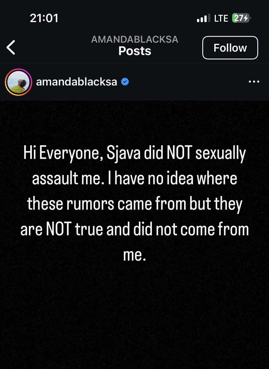 Am_Blujay's tweet photo. You heard it from Amanda Black leave Sjava alone man https://t.co/QcBafR5TIN