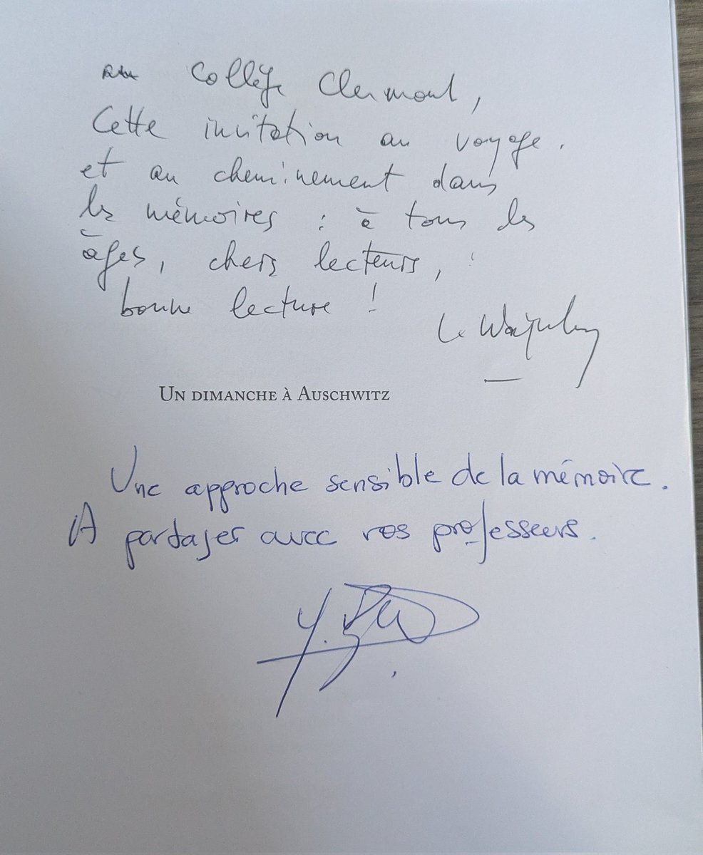 Début du projet "Mémoire et laïcité" des 3eme par une journée d'ateliers pédagogiques
🙏aux enseignants de lettres,documentation et espagnol pour le travail engagé
🙏 à L.Wajnberg et Y.Uzan pour la présentation de leur ouvrage "Un dimanche à Auschwitz"
<a href="/AcBordeaux/">Académie de Bordeaux</a>
<a href="/dsden64/">DSDEN64</a>