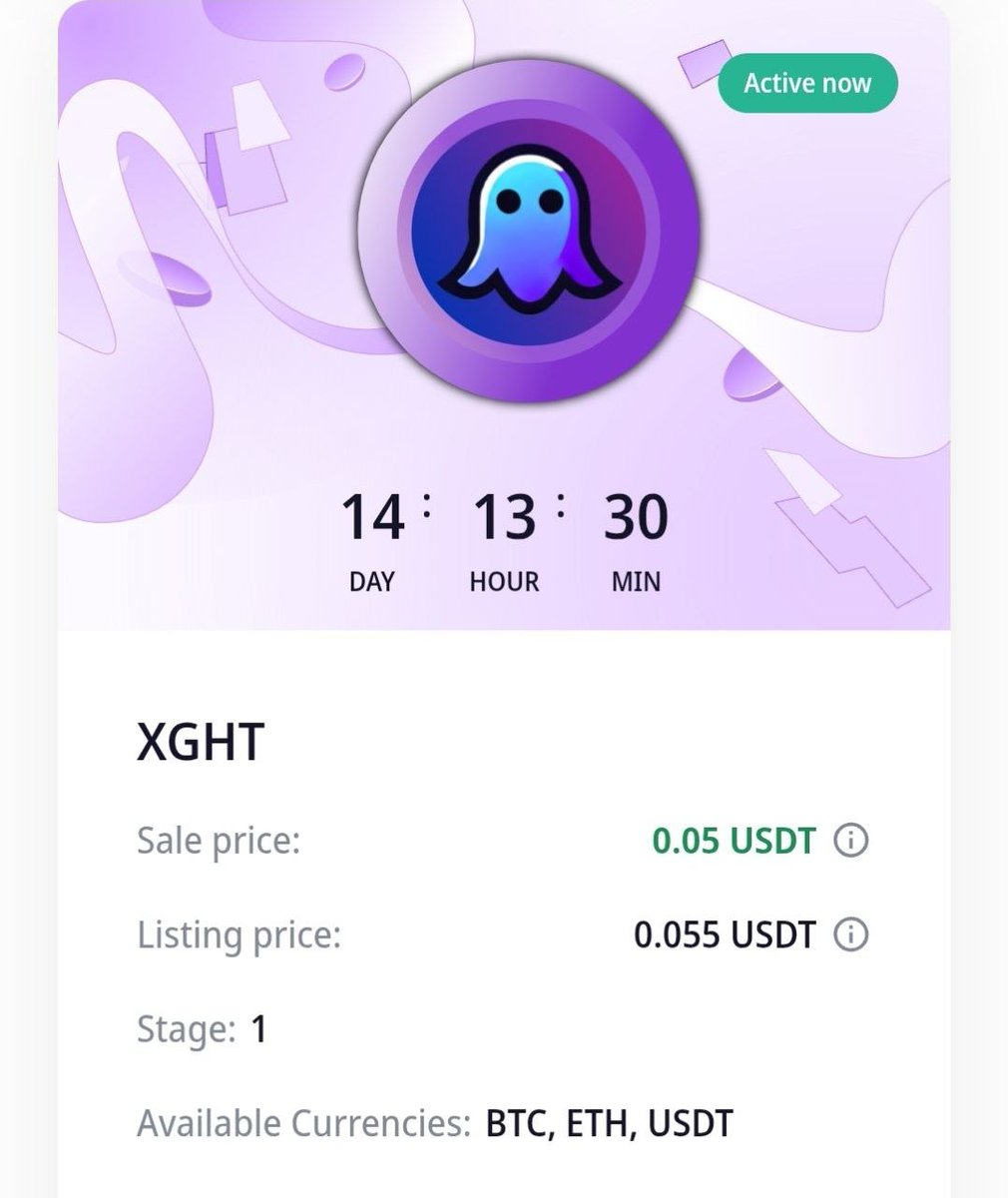 Xghost_Project's tweet image. Happy New Week !🌟

This is a reminder that it's 14days to the end of the XGHOST token presale.

This is a call to have a chance to buy-in and be part of our future. 

Token Symbol: XGHT
Exchange: P2B

➜ Use the link to purchase now: p2pb2b.com/token-sale/XGH…