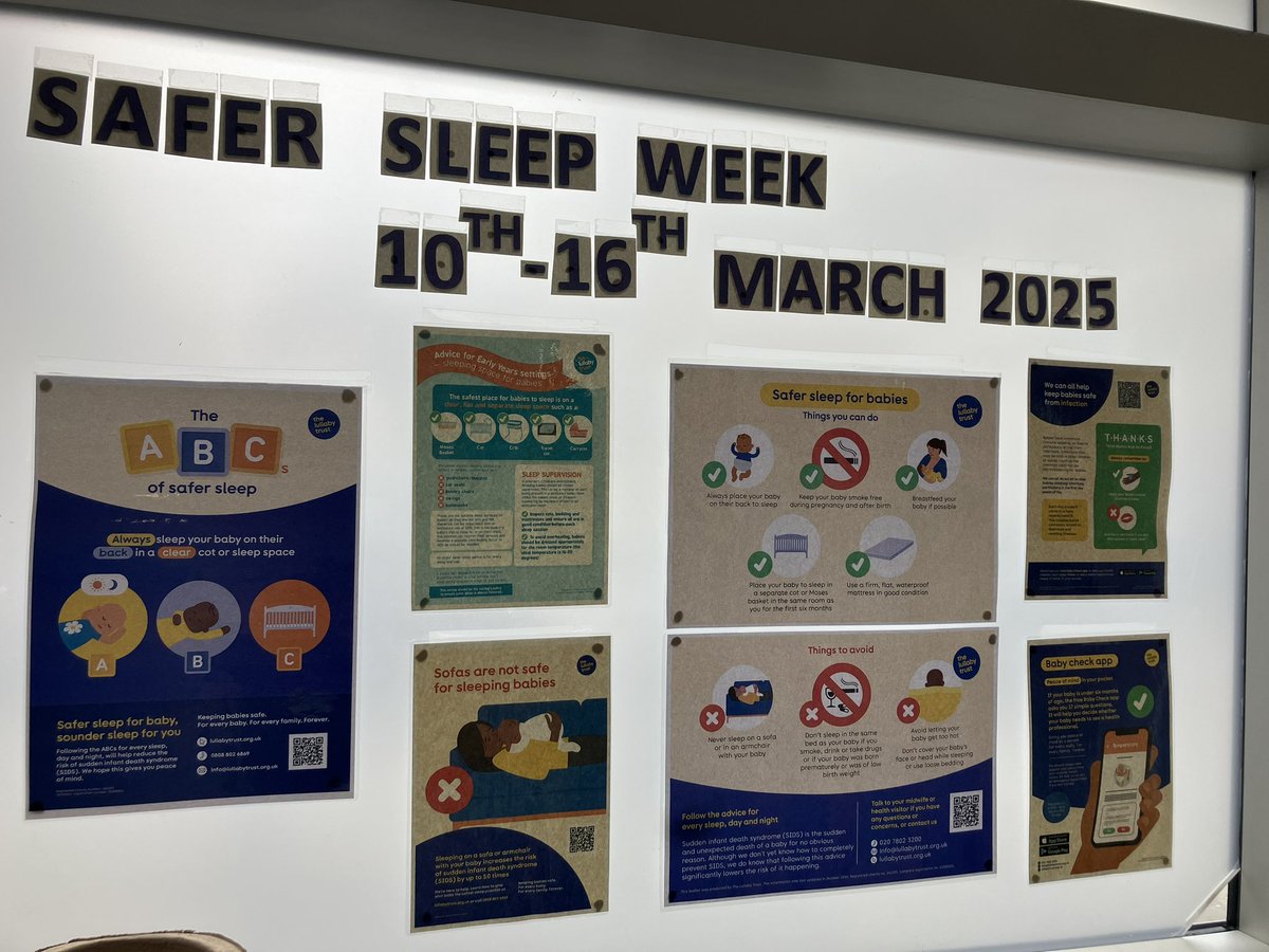 Anna (@annalbray) on Twitter photo Safer Sleep Week 2025 - met with teams in maternity, paediatrics and paeds ED <a href="/RLHchildren/">RLH Children’s Hospital</a> <a href="/NHSBartsHealth/">Barts Health</a> sharing key messages - well done Paeds ED on your display for families #SaferSleepWeek <a href="/KathEvans2/">🌟 Kath Evans RGN RSCN 💙💛</a> <a href="/FIONAPARKER5/">FIONA LODGE (Parker)</a> <a href="/ShereenNimmo/">Shereen 💙</a> <a href="/SarahGamester/">Sarah Gamester</a> Safer Sleep Week 2025 - met with teams in maternity, paediatrics and paeds ED <a href="/RLHchildren/">RLH Children’s Hospital</a> <a href="/NHSBartsHealth/">Barts Health</a> sharing key messages - well done Paeds ED on your display for families #SaferSleepWeek <a href="/KathEvans2/">🌟 Kath Evans RGN RSCN 💙💛</a> <a href="/FIONAPARKER5/">FIONA LODGE (Parker)</a> <a href="/ShereenNimmo/">Shereen 💙</a> <a href="/SarahGamester/">Sarah Gamester</a>
