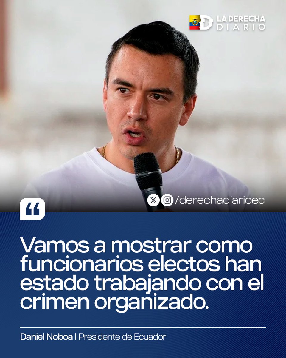 DerechaDiarioEC's tweet photo. 🚨🇪🇨 | El presidente Daniel Noboa ante las irregularidades de los funcionarios electos de la Asamblea Nacional: “Vamos a mostrar como funcionarios electos han estado trabajando con el crimen organizado”. https://t.co/IfoaWrw0sV