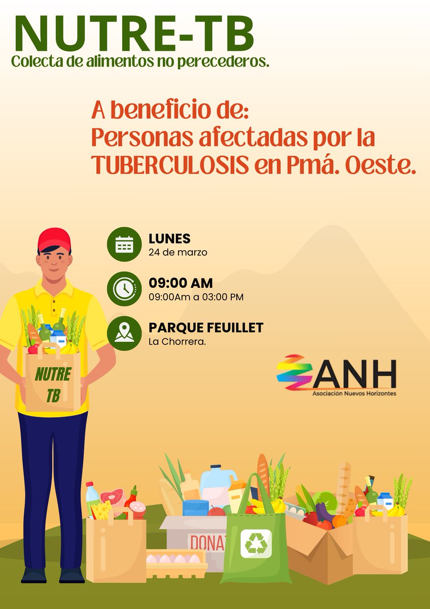 Las personas afectadas por #tuberculosis en Panamá Oeste requieren apoyo para el #soportenutricional 
¡PARA DONACIONES! apps.yappy.com.pa/?hash=UWTWfCW4…