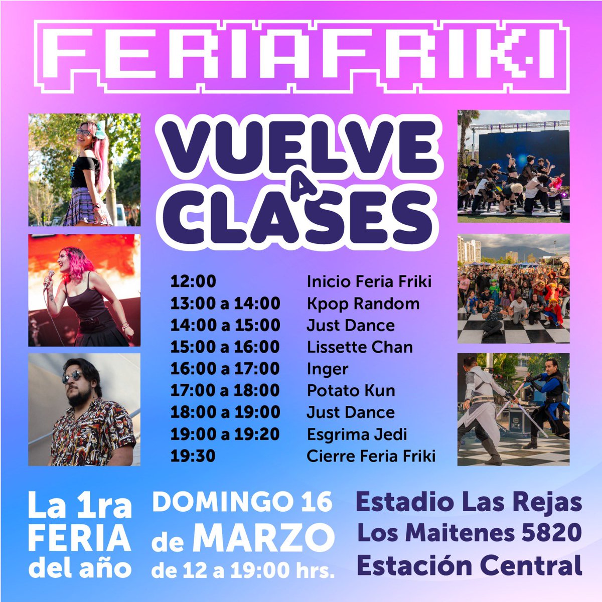 feriafriki's tweet photo. #timeline #feriafriki este domingo 16 de marzo | Más info en https://t.co/c0tLqGrO27
#mainstage #anisinger #anisong #feriafriki #vuelveaclases #feriafrikicentral https://t.co/Hv5yEPSaBI