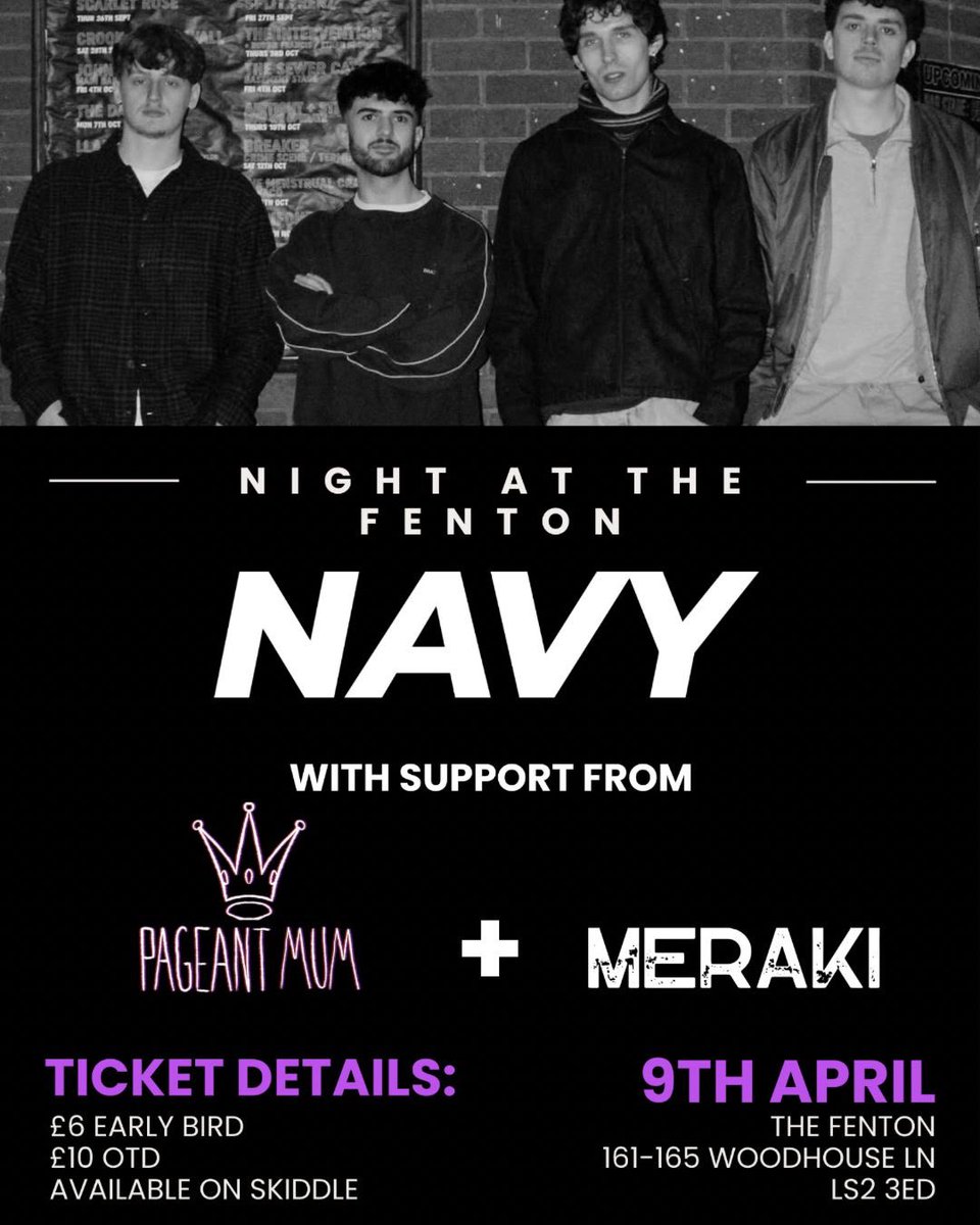 Leeds on 9th April, tickets in bio 💙