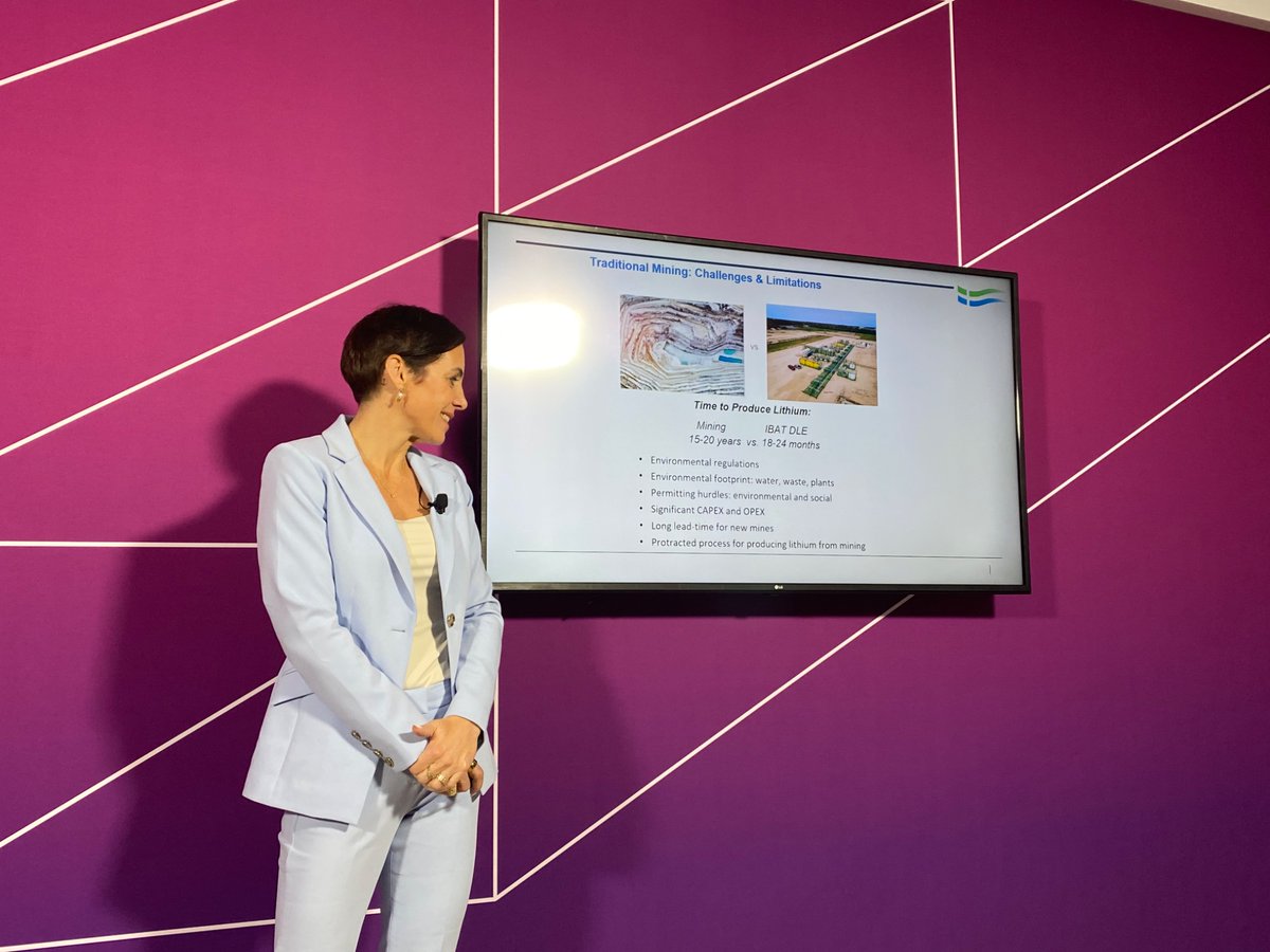 skaf777's tweet image. The CEO of International #Battery Metals(IBAT), Iris Jancik, discussing the advantages of IBAT’s Direct #Lithium #Extraction technology. 

#CERAWeek
#EnergyTransition 
#EV 
#Decarbonization