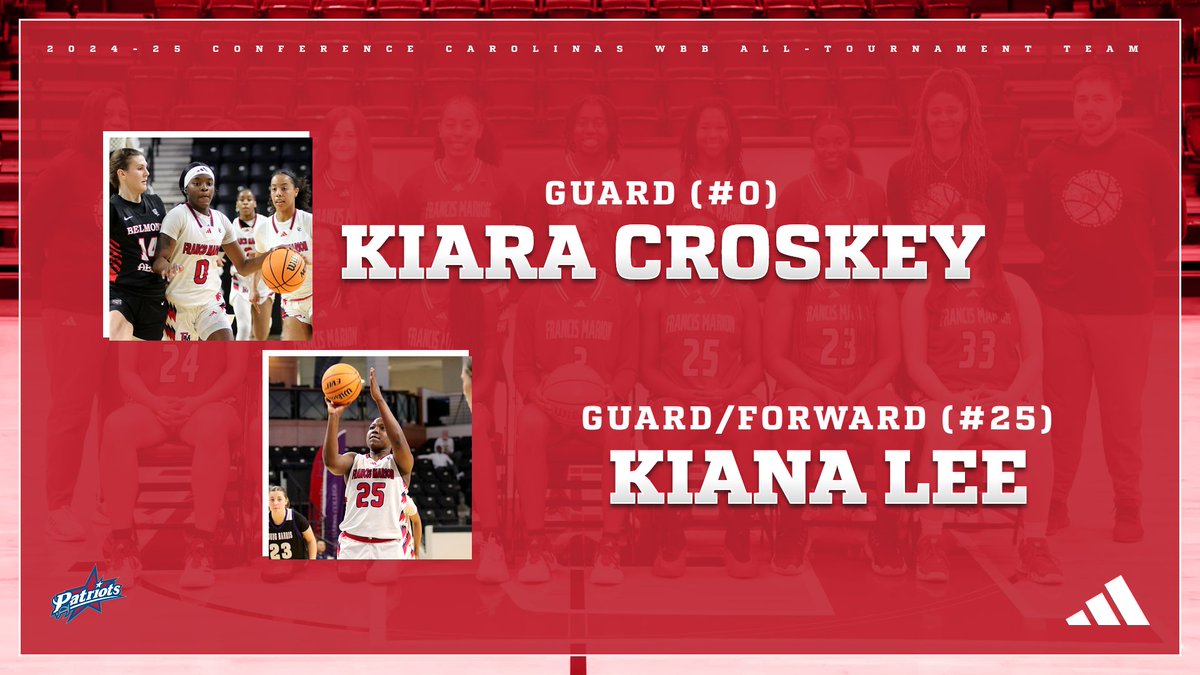 ICYMI: Patriots freshman guard Kiara Croskey and senior guard/forward Kiana Lee were named to the Conference Carolinas All-Tournament Team after yesterday's game. 🏀

#SwampEm #GoPatsGo
