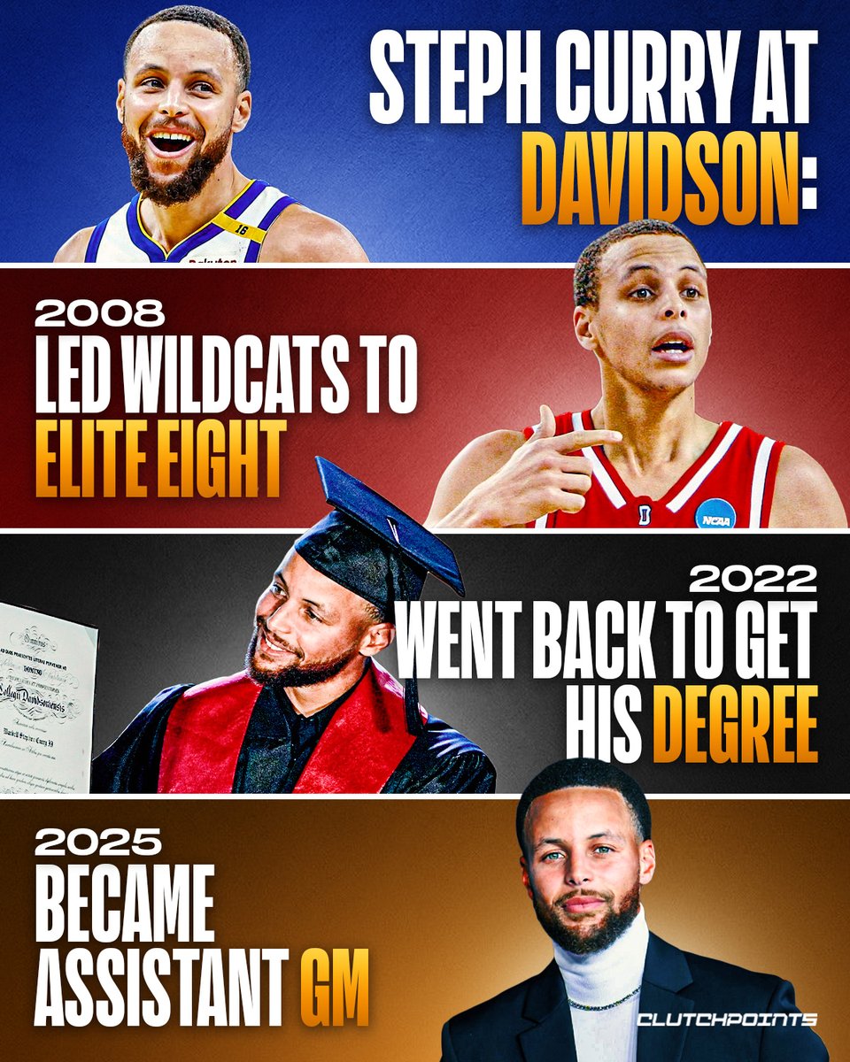 Steph Curry is now the assistant GM of Davidson's men's basketball program.

He and his wife are also helping create an 8-figure fund to support the men's and women's teams at Davidson, per ESPN.

Steph has a long history with his alma mater:

🔸 Played at Davidson from 2006-09