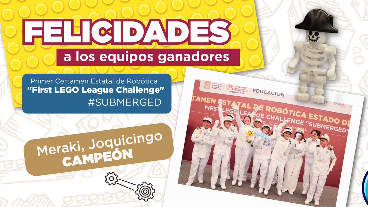 SeducEdoMex's tweet photo. 👾 ¡Muchas felicidades a los equipos ganadores del Primer Certamen de  “First LEGO League Challenge” #SUBMERGED. 

🤖📚 #ElPoderDeLaEducación impulsa el aprendizaje a través del juego. https://t.co/jsIbu61fWr
