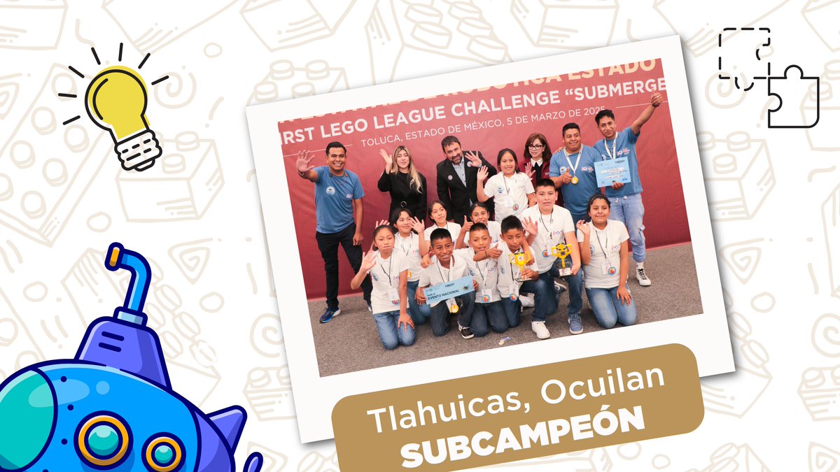 SeducEdoMex's tweet photo. 👾 ¡Muchas felicidades a los equipos ganadores del Primer Certamen de  “First LEGO League Challenge” #SUBMERGED. 

🤖📚 #ElPoderDeLaEducación impulsa el aprendizaje a través del juego. https://t.co/jsIbu61fWr