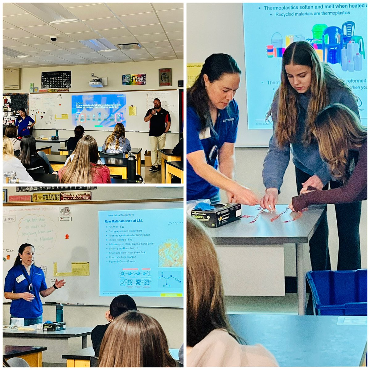 Fortunate to have L&amp;L Products in our chemistry classes, connecting students to a real project to work on. It's a chance to work with the L&amp;L team in a cross-curricular project gaining experience through experimentation, &amp;  problem-solving in a professional setting.