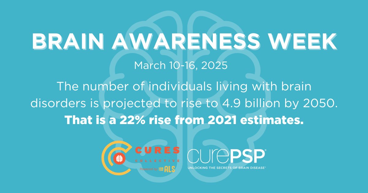 It's Brain Awareness Week!  CurePSP and the Cures Collective are spreading awareness about neurodegenerative diseases. Together, we're unifying research, accelerating treatments &amp; improving care access. Follow for resources on PSP, CBD &amp; MSA. 

#BrainAwarenessWeek