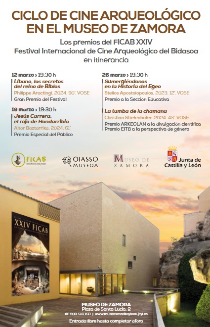 jcyl's tweet photo. 🎬Los próximos tres miércoles, el Museo de #Zamora proyectará cuatro documentales de cine arqueológico premiados en la última edición del Festival Internacional de Cine Arqueológico del Bidasoa #FICAB
https://t.co/sXXCLQH5Hj https://t.co/LqTstZoDak