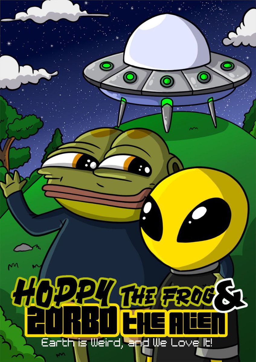 hoppy's tweet photo. We are excited to introduce the first two titles of our HOPPY comic book series:

📖 Hoppy & Pepe Adventures – A lighthearted and hilarious series where Hoppy and his brother Pepe engage in fun and mischievous pranks.

📖 Hoppy & Zorbo the Alien – When Zorbo, a curious alien, crash-lands on Earth, he meets Hoppy, and together they explore the strange and fascinating world of earth

Meme culture has always been about more than just entertainment. As @cz_binance has often emphasized, memes should engage in meaningful ways and we fully support that vision

These comics mark the beginning of an expanding HOPPY universe, blending humor, adventure, and meme culture in an exciting new format
