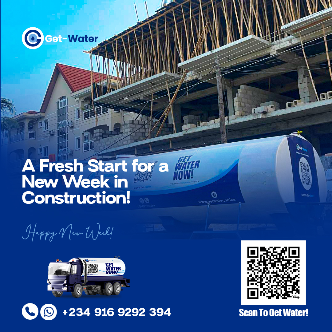 getwaterng's tweet photo. Kickstart your construction projects with reliable water supply from Get-Water.
Let’s build greatness together!
Order on website link on the bio☝️
#GetWaterNow
#WaterDelivery
#LagosWaterSupply
#GetWater
#ConstructionWeek https://t.co/3Bk3MORRzm