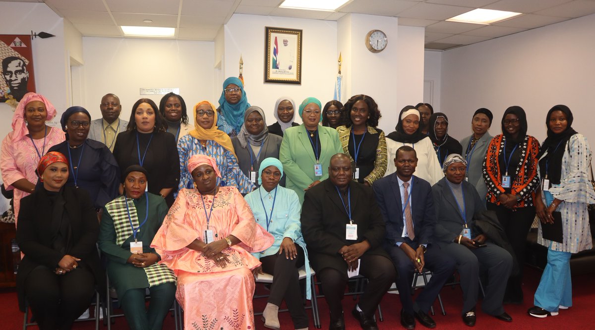 Hon. Fatou Kinteh, Minister of Gender, Children and Social Welfare, led a delegation CSW69 
The delegation includes First Lady Fatou Bah-Barrow, a strong advocate for women's empowerment and girls' education.
facebook.com/share/p/197yuv…