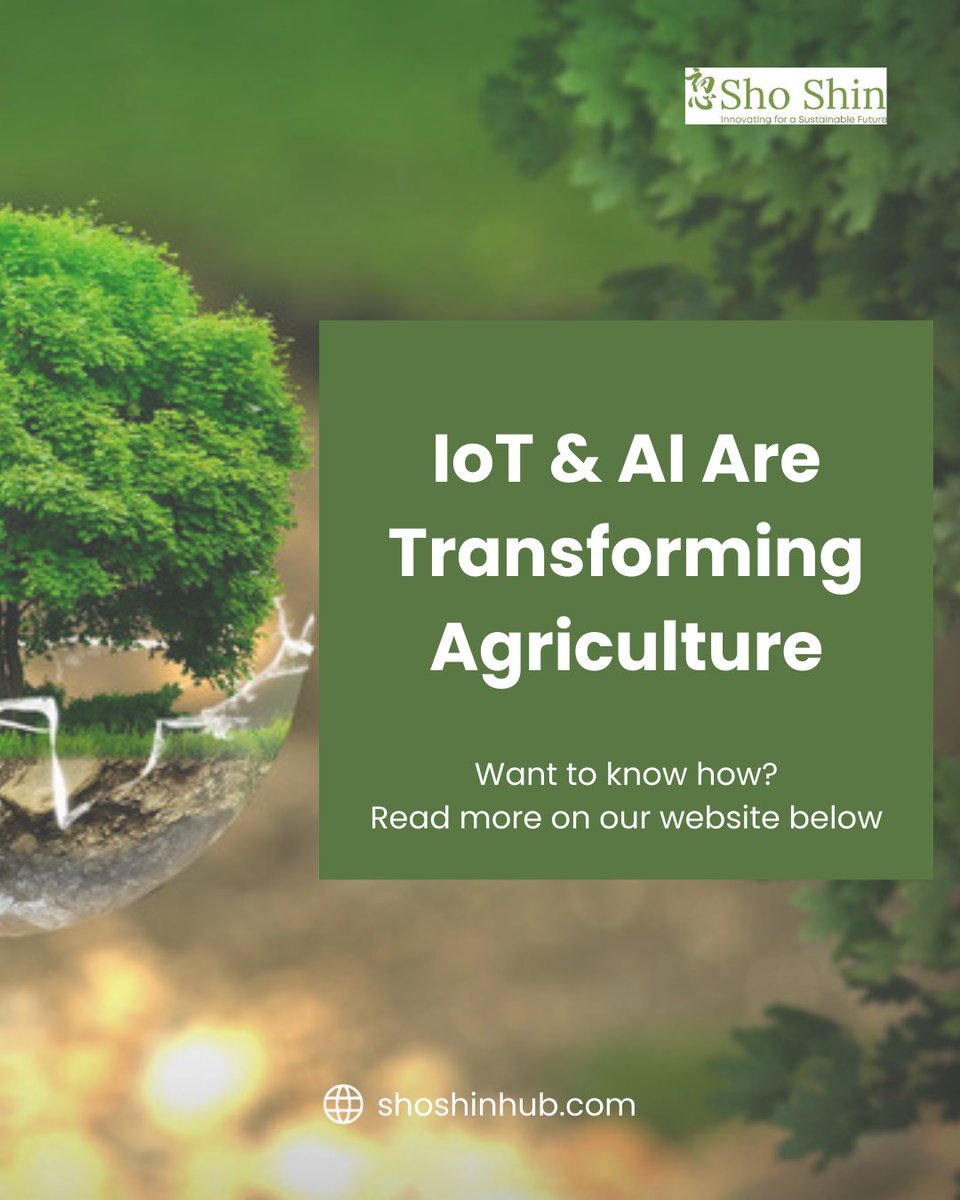 shoshinhub's tweet image. The future of farming is smart! With IoT and AI, agriculture is becoming more efficient, data-driven, and sustainable. Want to know how? Visit our website to learn more: shoshinhub.com. 

 #AIinAgriculture #IoTforFarming #SmartAgriculture