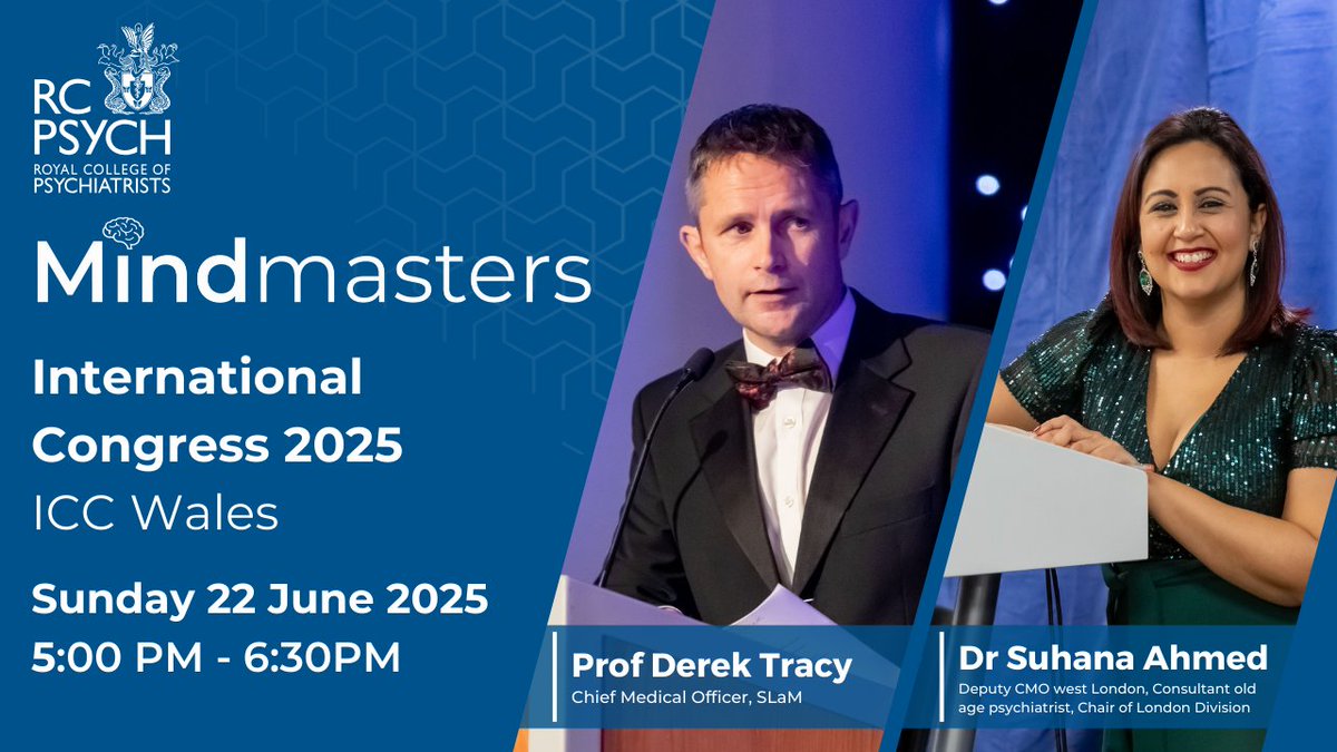 rcpsychLDN (@rcpsychldn) on Twitter photo 📢It's that time again. Join <a href="/SuhanaAh/">Suhana Ahmed</a> and <a href="/Derektracy1/">Derek Tracy</a> as they host the 4th year of the Mindmasters quiz at #RCPsychIC!
So get your quiz caps on and your teams together as registration is now open!
Think fast, register today!🔗bit.ly/3OSae4H
<a href="/rcpsych/">Royal College of Psychiatrists</a> 📢It's that time again. Join <a href="/SuhanaAh/">Suhana Ahmed</a> and <a href="/Derektracy1/">Derek Tracy</a> as they host the 4th year of the Mindmasters quiz at #RCPsychIC!
So get your quiz caps on and your teams together as registration is now open!
Think fast, register today!🔗bit.ly/3OSae4H
<a href="/rcpsych/">Royal College of Psychiatrists</a>