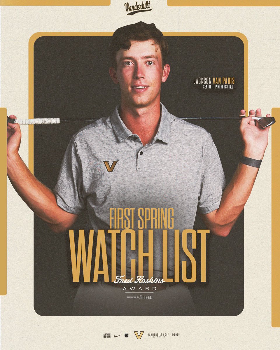 Vanderbilt Men's Golf (@vandymgolf) on Twitter photo .<a href="/JacksonVanParis/">Jackson Van Paris</a> makes the 📋
Big 👏👏👏 to JVP on being named to the <a href="/TheHaskinsAward/">The Haskins Award</a> First Spring Watch List
#AnchorDown .<a href="/JacksonVanParis/">Jackson Van Paris</a> makes the 📋
Big 👏👏👏 to JVP on being named to the <a href="/TheHaskinsAward/">The Haskins Award</a> First Spring Watch List
#AnchorDown