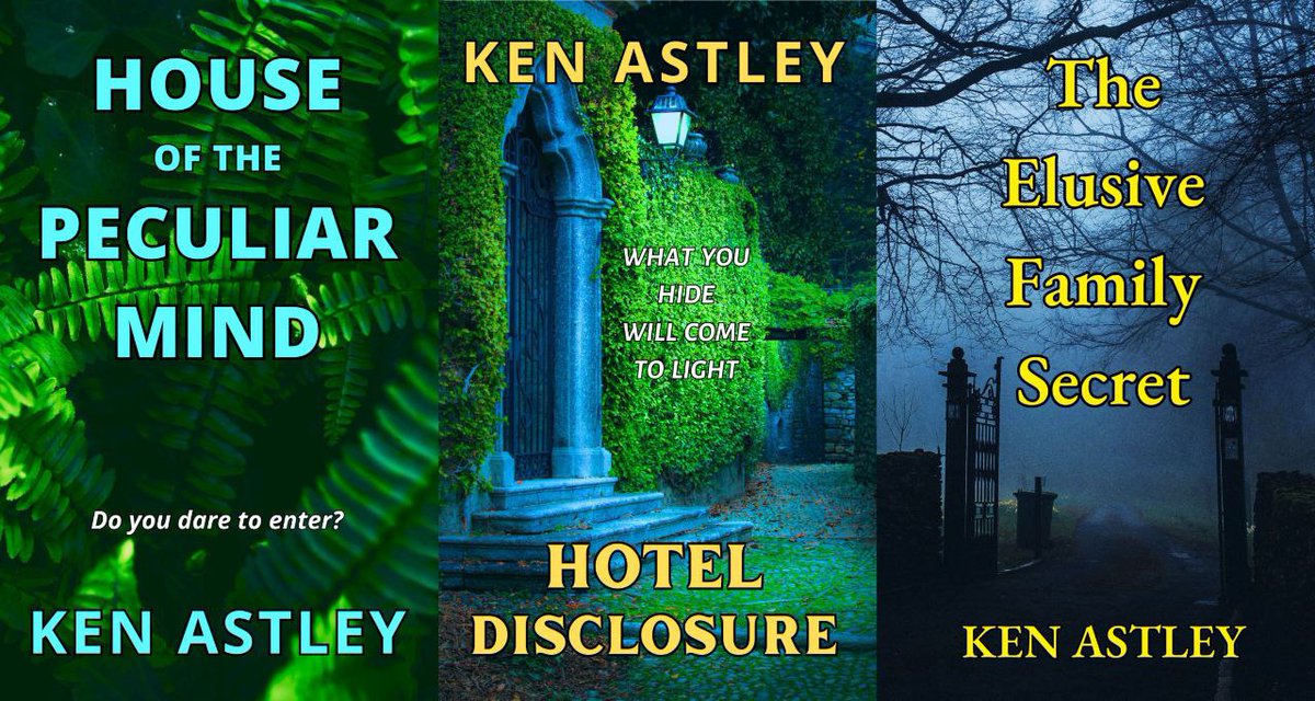 kenastley's tweet photo. @KindlePromos Stand alone books. Free on #KindleUnlimited
https://t.co/K3OX67rn5L

HOTEL DISCLOSURE
https://t.co/TGjZPmXoXL

THE ELUSIVE FAMILY SECRET
https://t.co/3w55rKZNp1

HOUSE OF THE PECULIAR MIND
https://t.co/fywtIzZ6tE

#Fiction #Mystery #Comedy #Fantasy #Thriller #MagicalRealism #Cozy https://t.co/gfnZGFATxc