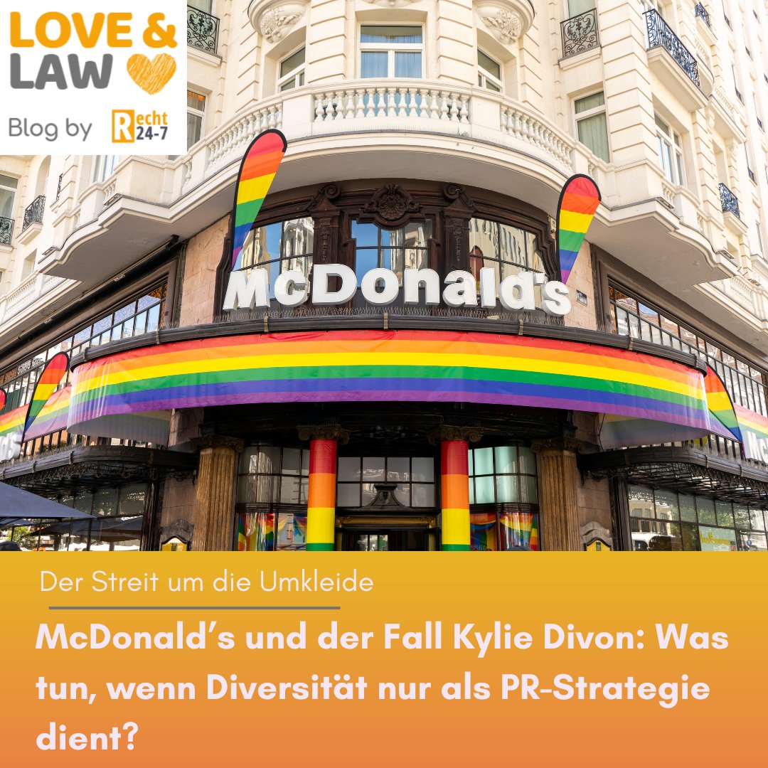 recht247's tweet photo. 🏳️‍⚧️ McDonald’s &amp; Kylie Divon: Inklusion oder nur PR? 🌈

16.500 € Abfindung nach Diskriminierung – doch löst Geld das Problem? 🤔 Regenbogenflaggen reichen nicht ohne echte Veränderung! 🚫

Zum Beitrag:
https://t.co/dQ6HjJNfiw

#Recht247 #lovelaw #lawblog #McDonalds #TransRights https://t.co/YToaXUvyqC