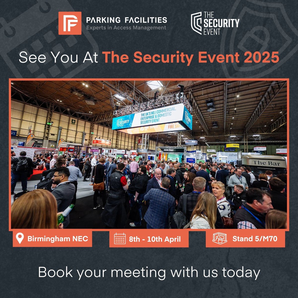 Join Parking Facilities at The <a href="/SecurityEventUK/">The Security Event</a> 2025! 🔒

📍 Where? <a href="/thenec/">The NEC</a> Birmingham, Stand 5/M70
📅 When? 8th – 10th April

Book your place to visit us here:
eu1.hubs.ly/H0hnWSy0 

#TheSecurityEvent #NEC #Birmingham #Security
