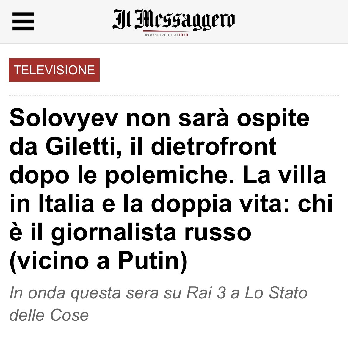Bene, molto bene! Una vergogna che alla Rai, coi soldi pubblici del canone pagato da tutti, avessero pensato autorizzare roba simile! Per fortuna loro, hanno rimediato