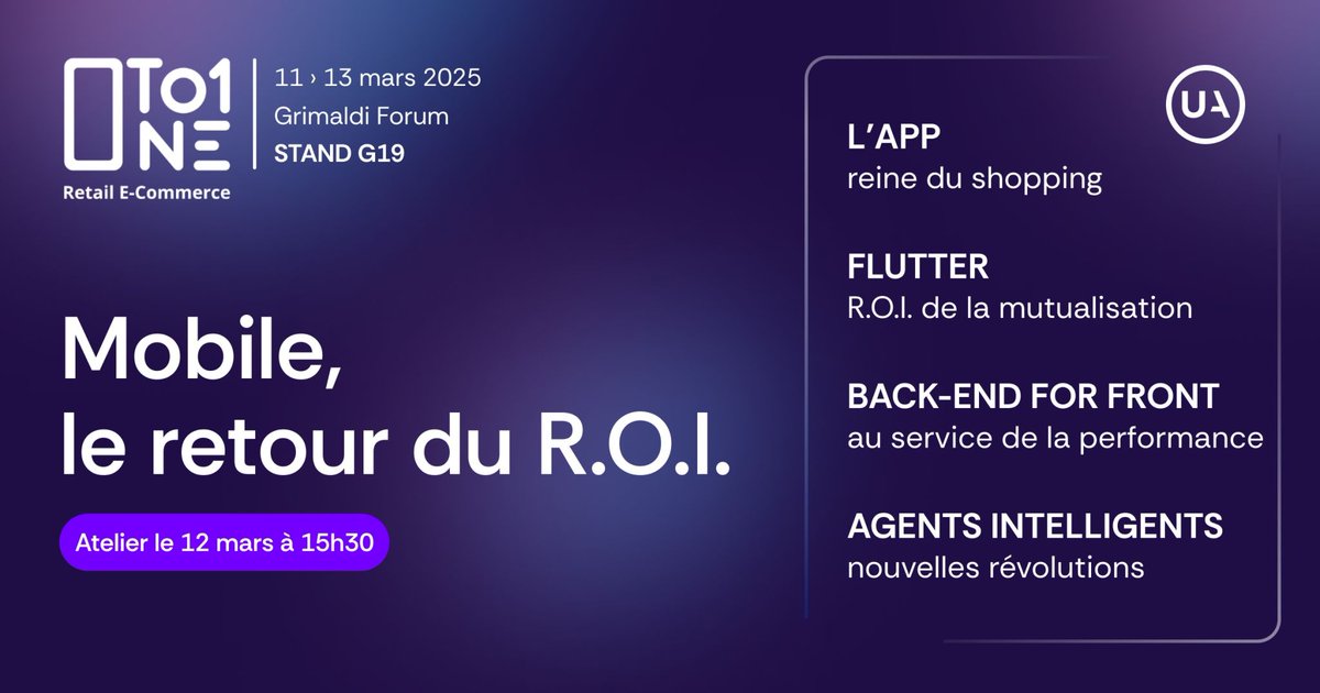 USERADGENTS au OnetoOne Retail E-commerce de Monaco ! 📣

Du 11 au 13 mars les experts de USERADGENTS, l’agence digitale mobile first du groupe HighCo, vous attendent sur le stand G19.