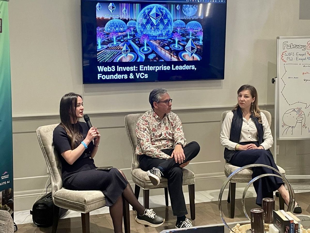 violettechekan's tweet photo. Had a great time moderating a panel on enterprise blockchain adoption during 
@EthereumDenver week, representing myself and @viscaeli.

Huge thanks to @TechCortes for organizing everything. Appreciate @Aura_Sci for hosting us in such a great venue.

Grateful to Daniel Lynch (@MetaMask), Elvie Kamalova (@blockstreet_cap), and Paul Brody (@EntEthAlliance& EY) for sharing insights.

Also, thanks to our supporters, and special guests: @NarvaezChris_ , Olga Fox, @bitbaselart, @Viquilibrium, Taylor Kendal, Redwan, Rodrigo A. Nuñez-Inzunza