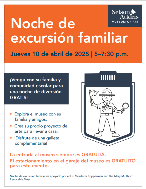 DavidsonComets's tweet photo. Family Field Trip Night @ the Nelson Atkins Museum of Art is scheduled for Thursday, 04/10 from 5:00-7:30.  If you are interested in participating, please fill out the following form: https://t.co/NmuFycZ54L. The first 50 people to sign up will be able to ride the bus from DA. https://t.co/hzWIYmRHEY