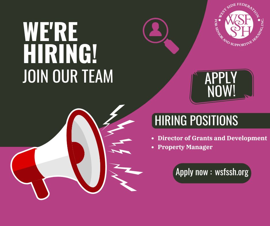 West Side Federation (@wsfssh) on Twitter photo We're hiring! Join our team at WSFSSH! We're looking for a Director of Development and Grants and a Property Manager. If you're passionate about making an impact, apply today! #JobOpportunity #Hiring #WSFSSHCareers We're hiring! Join our team at WSFSSH! We're looking for a Director of Development and Grants and a Property Manager. If you're passionate about making an impact, apply today! #JobOpportunity #Hiring #WSFSSHCareers