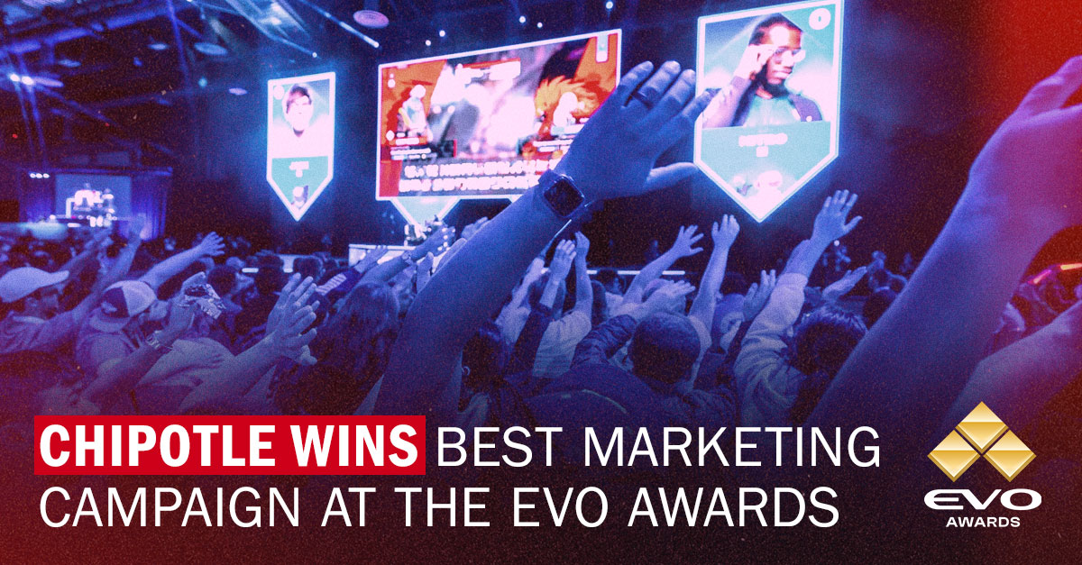 littleRbigE's tweet photo. Voted by the gaming community, @ChipotleTweets takes home Best Marketing Campaign at the Evo Awards🏆 https://t.co/MmaxIu3X3f