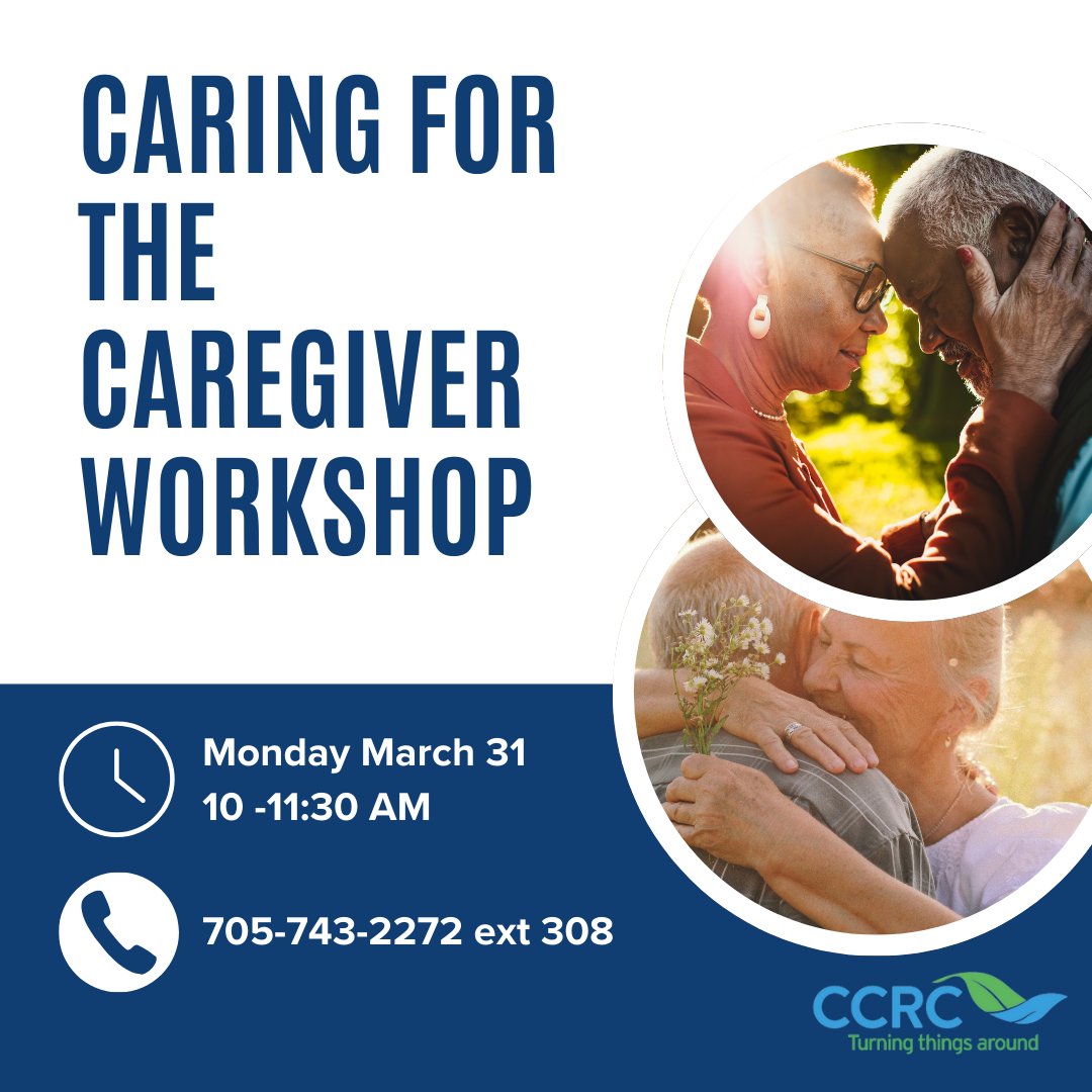 #CaringForTheCaregiver is a workshop for adults in a #Caregiving role.  We'll cover common experiences including caregiver burnout, selfcare, guilt and future planning.  Please call 705-743-2272 ext 308 for more info or to register #Ptbo #Nogo #Northumberland.