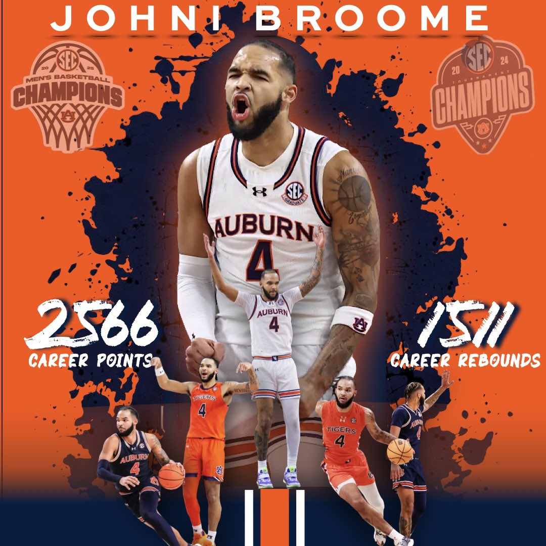 AuburnJungle's tweet photo. 2500+ points, 1500+ rebounds, two titles, 3 tourney MVPs in Nashville, Brooklyn, and Maui. It ain’t Blue, it’s Navy, but if you want blood… you got it.
Your National Player of the Year, @JohniBroome
#AuburnBasketball #AuburnTigers #WarEagle #npoty #marchmadness https://t.co/lYOFVETBpG