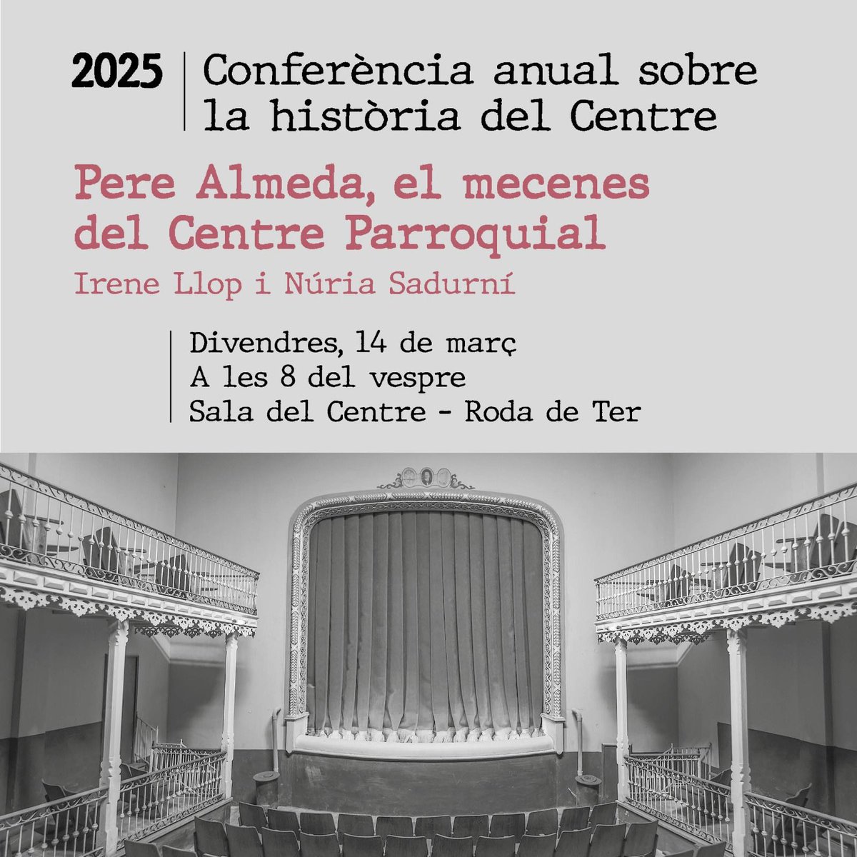 Quina setmana tan intensa! Demà, al <a href="/mevmuseu/">MEV, Museu d'Art Medieval</a> parlarem sobre les #llarsjuevesde Vic; dimecres, taula rodona al <a href="/Museu_Esquerda/">Museu de l'Esquerda</a> sobre dones i recerca; divendres, amb la <a href="/nspuigbo/">Núria Sadurní</a>, en #PereAlmeda a la conferència anual de la <a href="/parroquiaroda/">Parròquia de Roda</a>