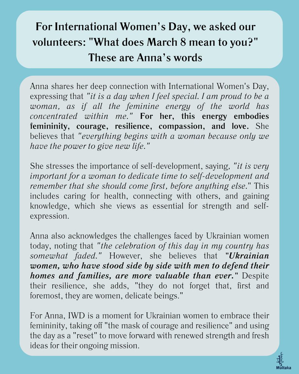 Some of our amazing volunteers shared their thoughts on what International Women's Day means to them 🌍💪. From hearing from women with experiences from Ukraine to those with global perspectives 🌏, their voices reflect the diverse stories of strength and resilience.