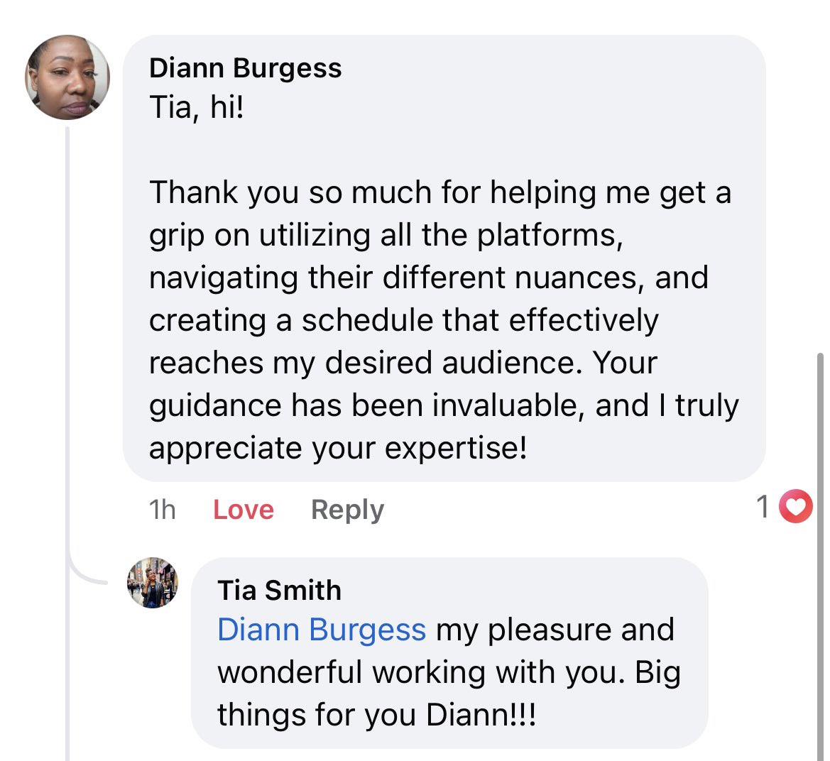 OOOO WEEEE!!
Nothing makes me happier than seeing Diann come out of her shell and THRIVE! She.is.winning.💪🏾🙌🏾
So, if you're contemplating, better click the 🔗 intro.co/TiaSmith or in bio- to get a slot because it's going faaaast!! #OneOnOne #IndustryGame🎬